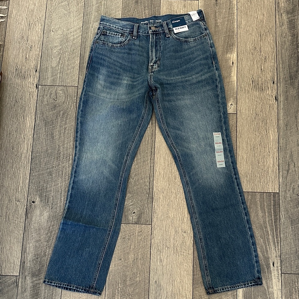 Old Navy Men's Straight Jeans in Medium Blue Wash 32x34